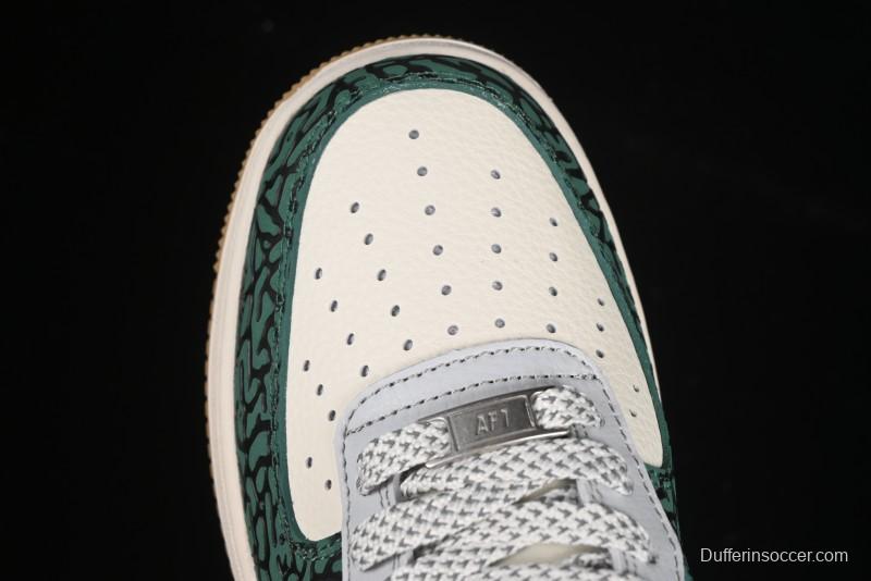 Nike Air Force 1 '07 Low LV Collaboration Green Stone Grain Gum Sole Casual Sneakers - ZH2598-306