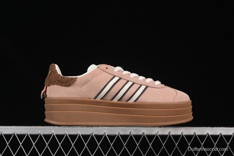 Adidas Originals Gazelle Bold JR4244 Collaboration Low-Top Platform Sneakers with Slip-Resistant Durable Sole