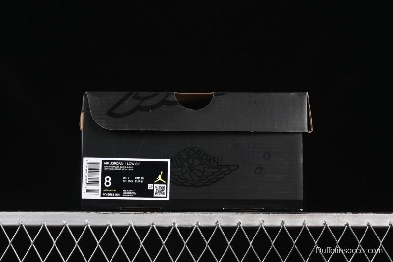 Nike Air Jordan 1 Low AJ1 Basketball Shoes Black White Canvas Leather Panel - HV5968-001