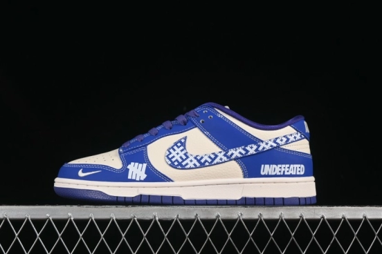 Nike SB Dunk Low UN Series Mosaic Blue Swoosh Anniversary Customized Low-Top Casual Skate Shoes - KK1333-045