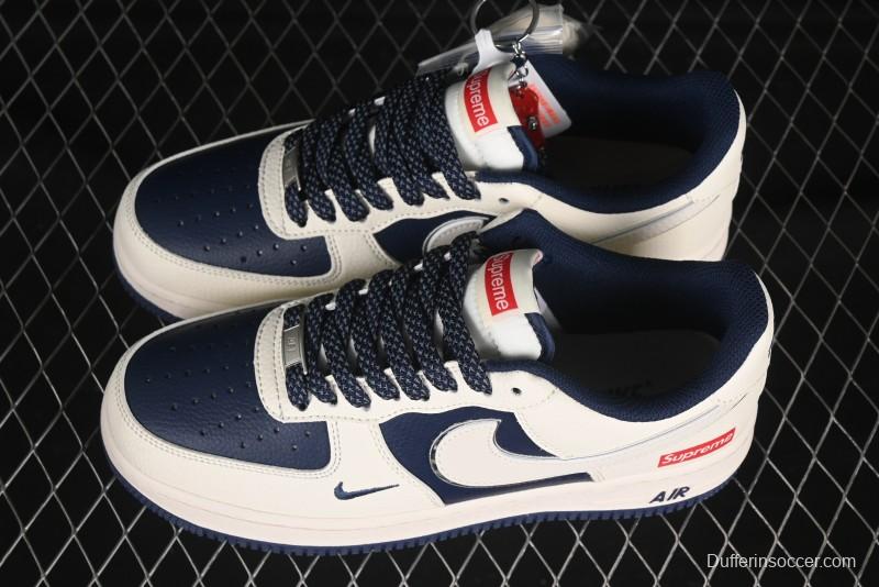 Nike Air Force 1 '07 Low Supreme Collaboration Light Blue Edge Casual Sneakers - HH7518-057