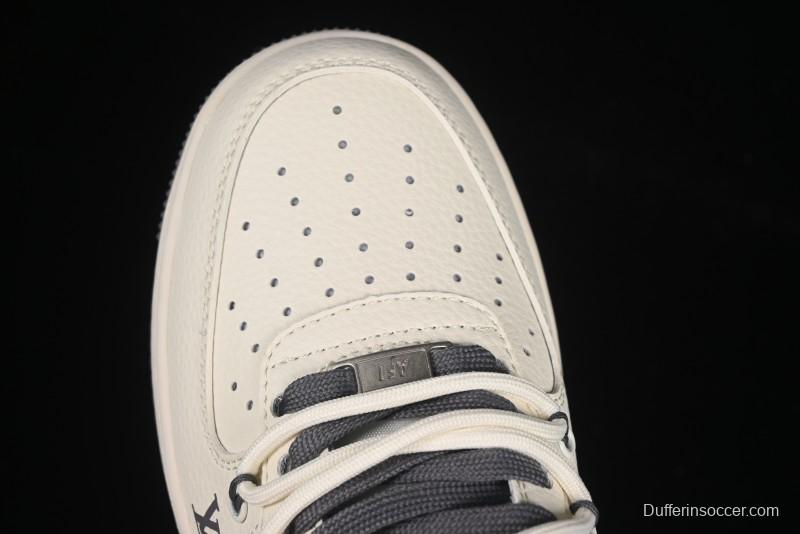 Nike Air Force 1 '07 Low LV Collaboration Grey Swoosh Drawstring Casual Sneakers - DM6868-067