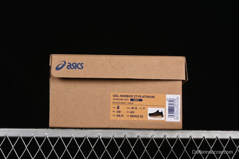 Asics Gel-Nimbus 27 Retro Breathable Casual Shoes Cushioned Durable Running Shoes for Men - 1011C095-001