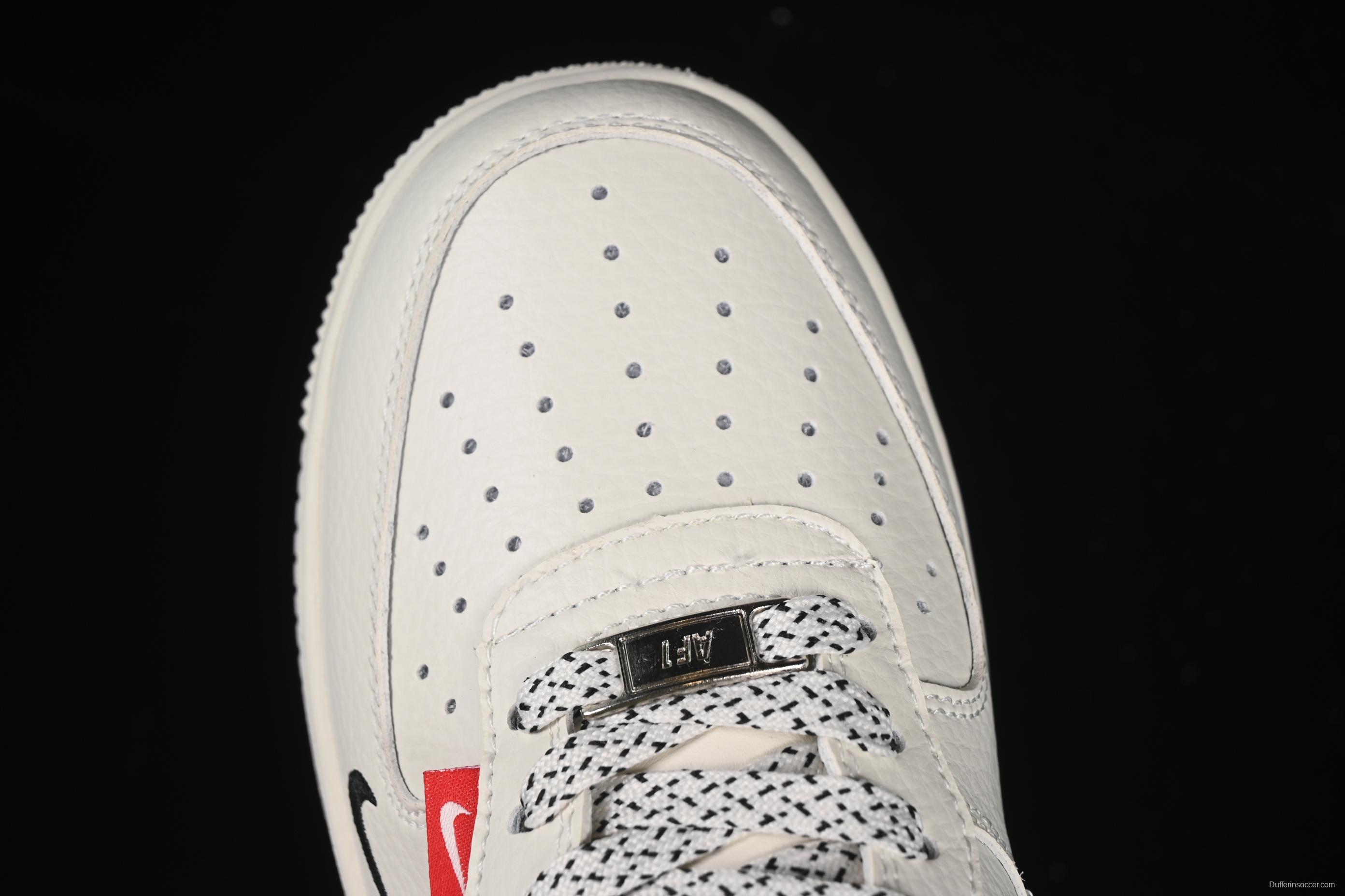 Nike Air Force 1 '07 Low Stussy Collaboration Dual-Tone Red Tag Casual Sneakers - CS5288-010