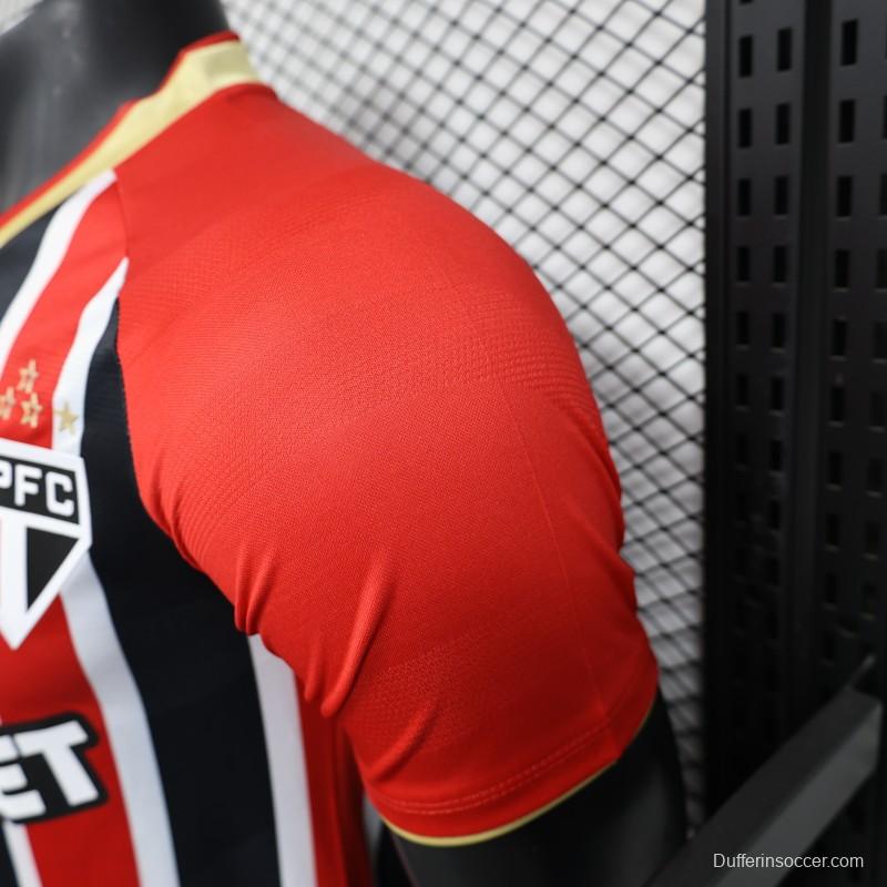 Player Version 25/26 Sao Paulo Home Jersey With Full Sponsors