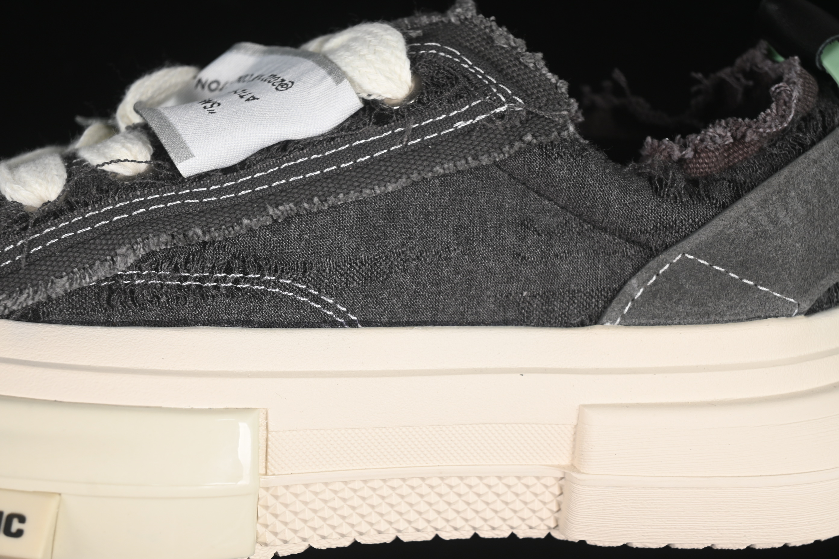 SMILEREPUBLIC INCEPTION Gray Fringe 70s Low-Top Canvas Casual Shoes - G.D4