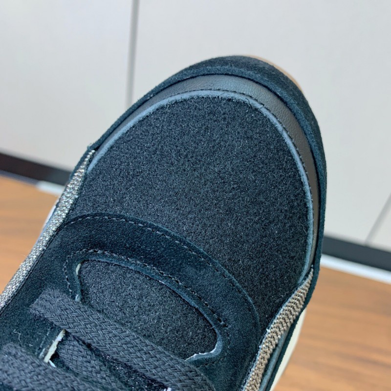 2025 Unisex Brunello Cucinelli Black Brown Suede Leather Sneakers LY