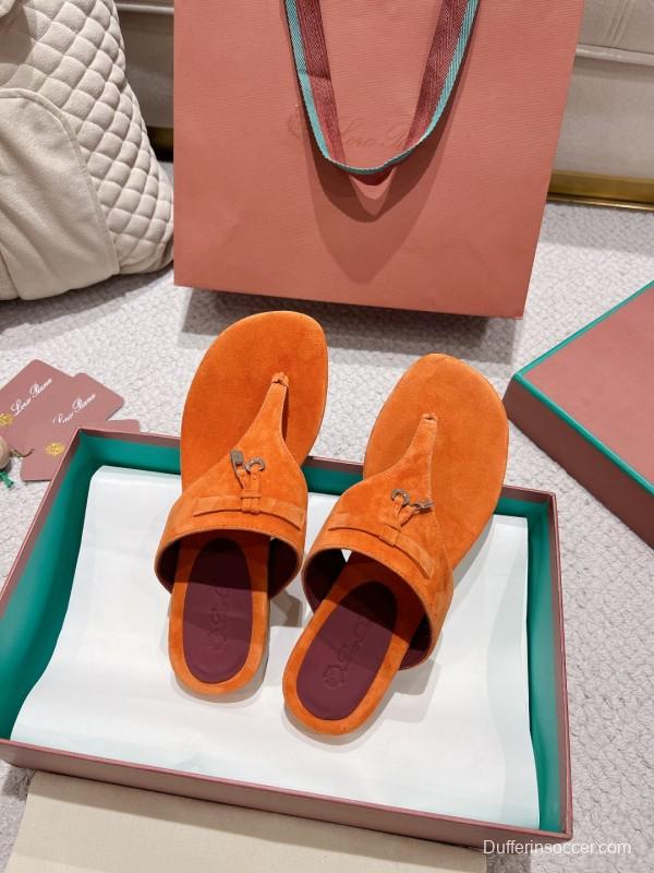 2025 Slippers LP Orange Suede Slippers LY00250