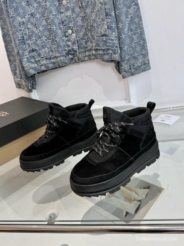 2024 Unisex UGG black suede platform boots