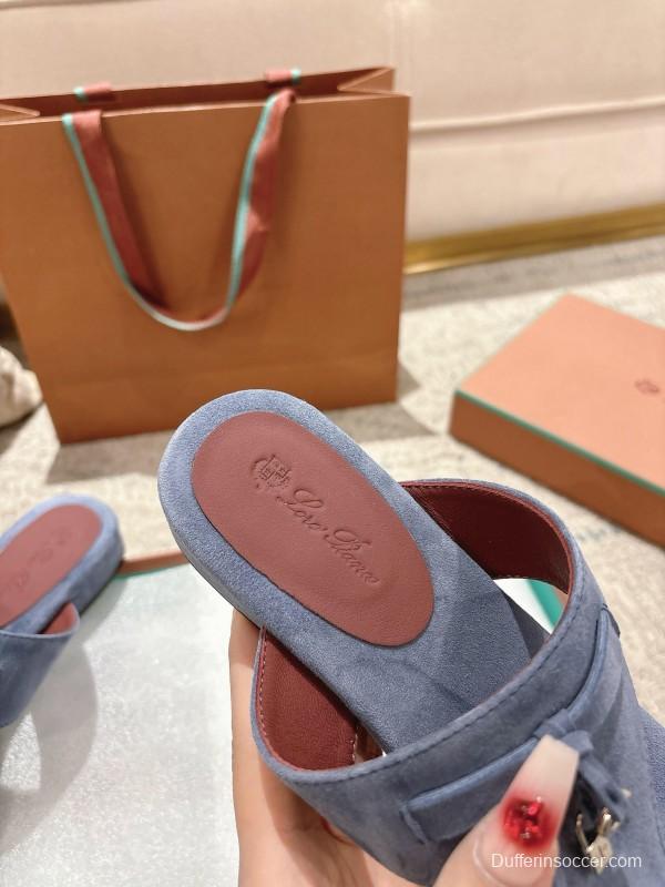 2025 Women LP Blue Suede Slippers LY00350
