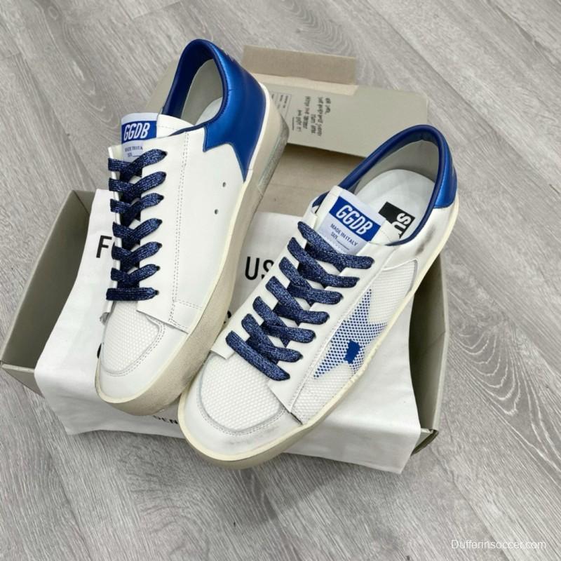 2024 Unisex GGDB White Blue Leather Sneakers STARDAN