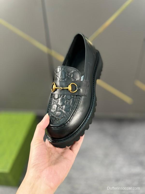 2024 Men Gucci Black Leather Formal Shoes MJ00300