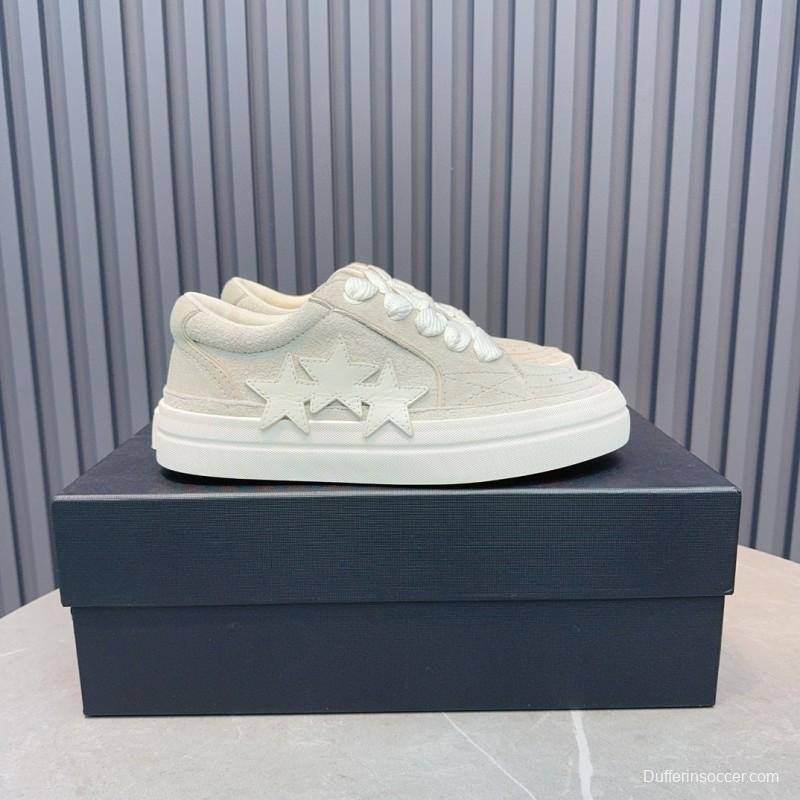 2024 Unisex Amiri White Leather Sneakers MJ00300