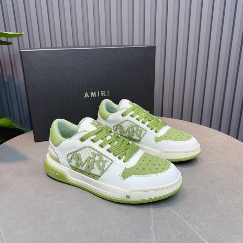 2025 Unisex Amiri Green White Leather Sneakers MJ00360
