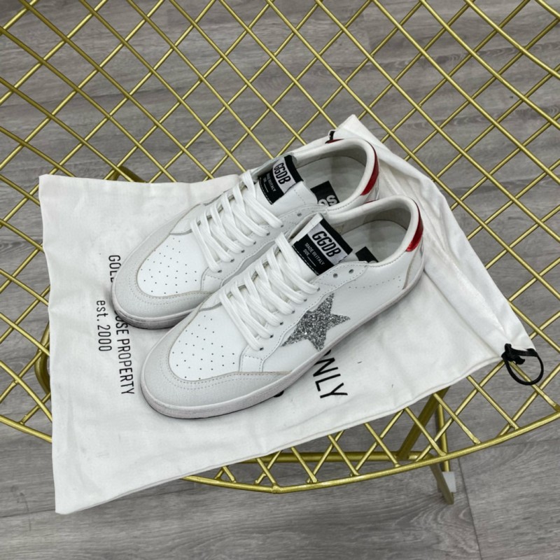 2024 Unisex GGDB White Grey Red Leather Low Top Sneakers MJ00260