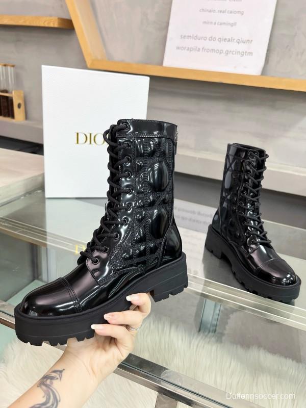 2024 Women Dior Black Leather Boots MJ00430