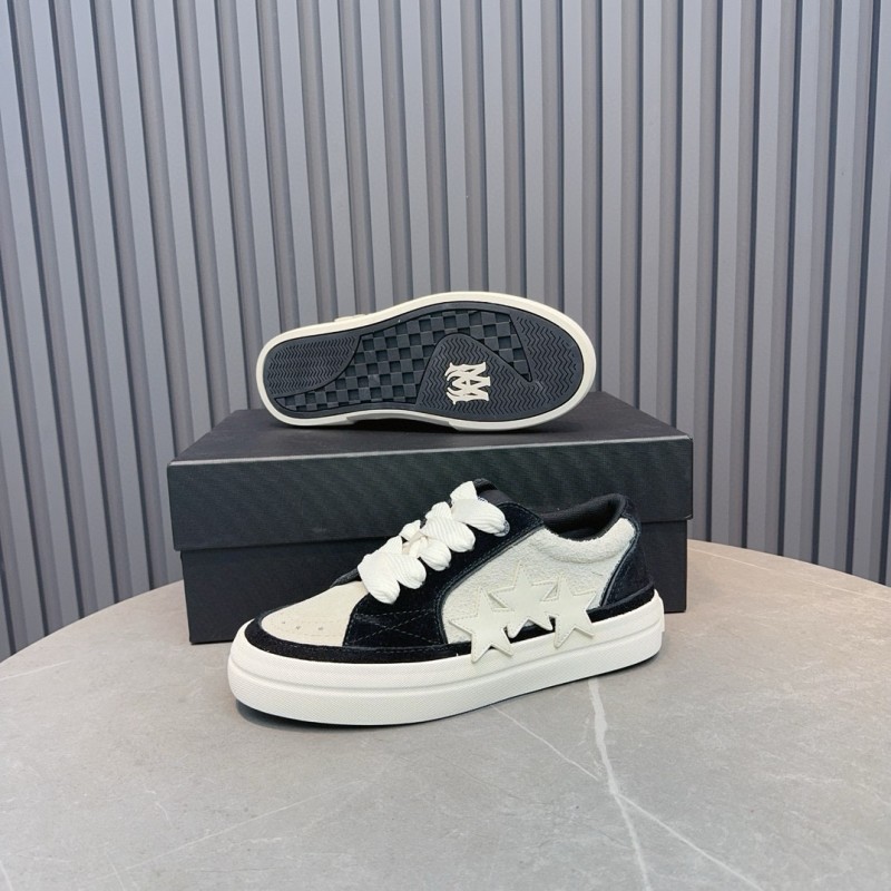 2024 Unisex Amiri Black White Leather Sneakers MJ00300