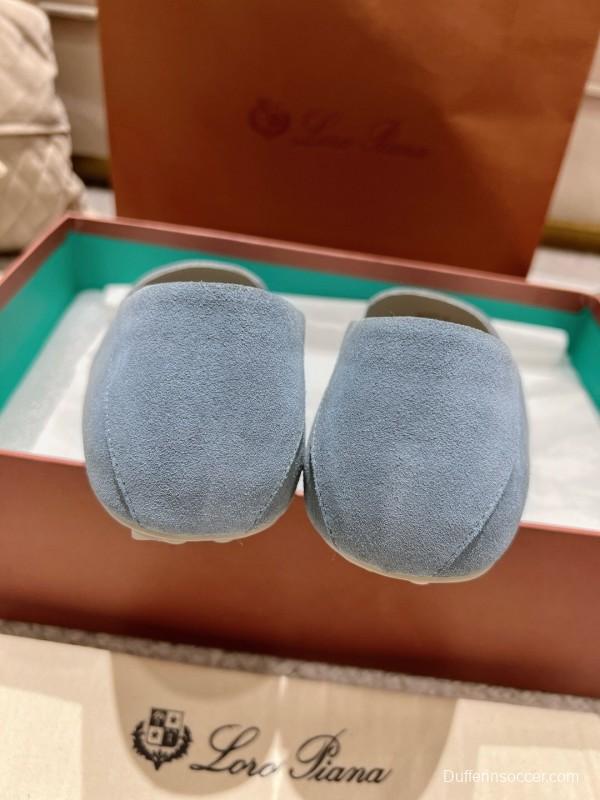 2025 Women Le Parmentier Blue Suede Loafers Tassel LY00291