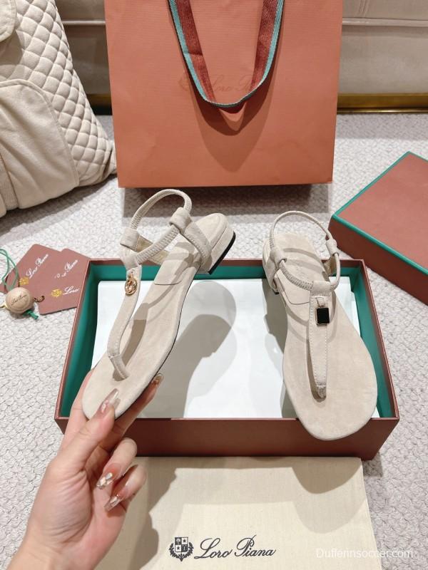 2025 Women LP Beige Suede Sandals LY00360