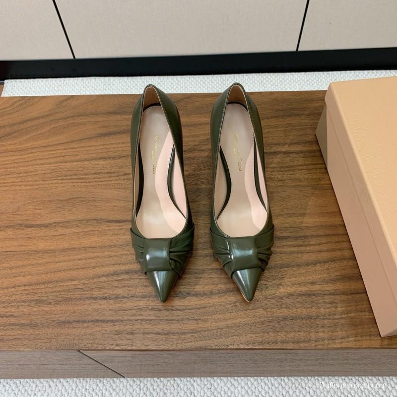 2025 Women Gianvito Rossi Green Patent Leather Pumps KFY00300