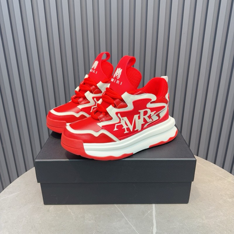 2024 Men Amiri Red White Leather Sneakers MJ00400