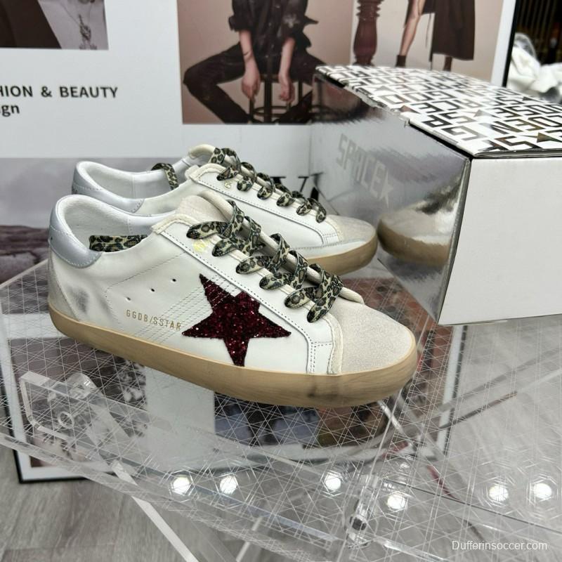 2025 Unisex GGDB White Red Leather Sneakers 63534