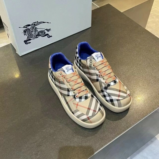 2024 Unisex Burberry Beige Black White Leather Casual Shoes MJ00330