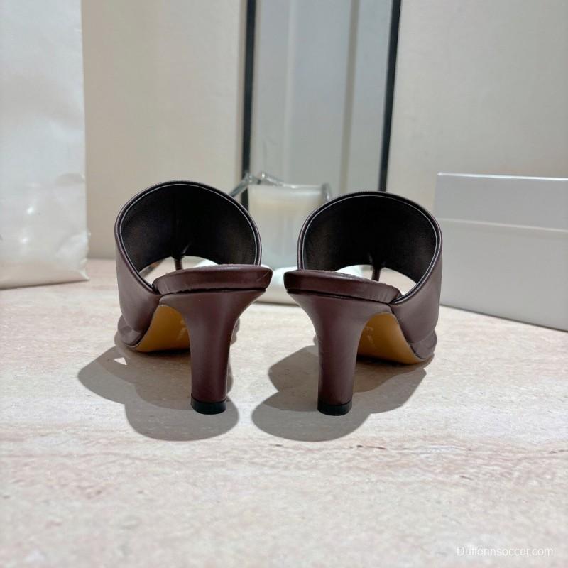 2025 Toteme Brown Calfskin Slippers