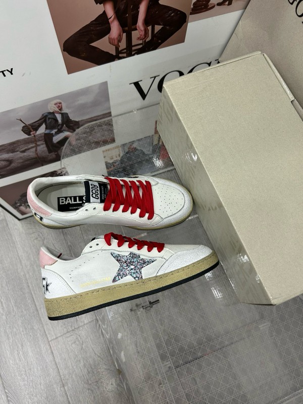 2024 Unisex GGDB White Pink Red Leather Suede Sneakers MJ00260