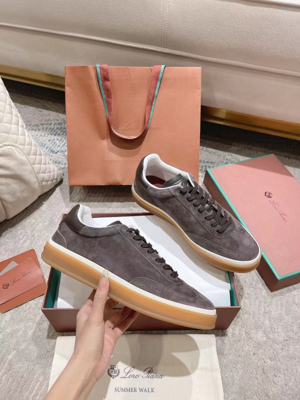 2025 Unisex Le Parmentier Grey Suede Leather Sneakers Top Version LY00320(F)/LY00330(M)