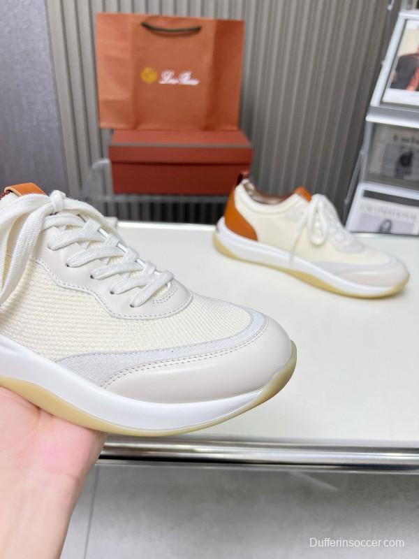 2024 Men LP White Beige Mesh Leather Sneakers