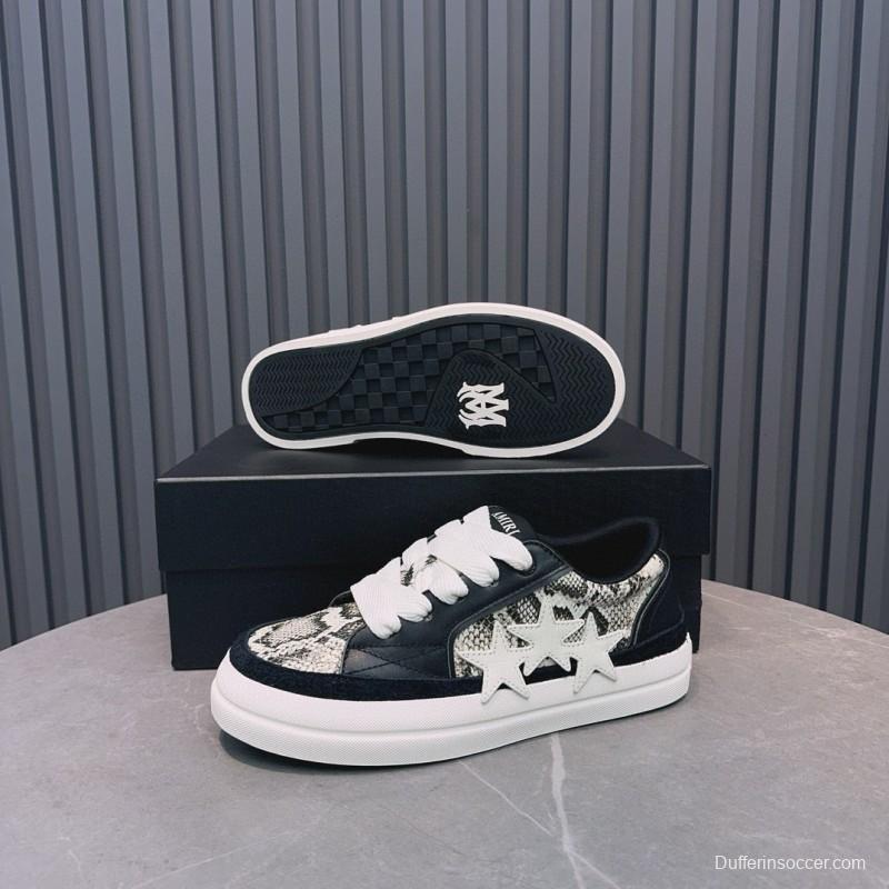 2024 Unisex Amiri Black White Leather Sneaker MJ00300