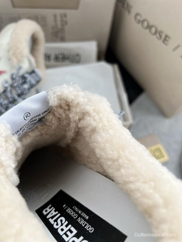 2024 Unisex GGDB White Pink Glitter Suede Leather Fur Slippers MJ00280