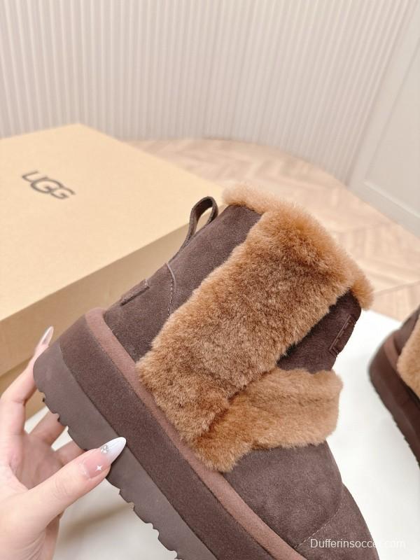 2024 Women UGG Brown Sheepskin Snow Boots MJ00320