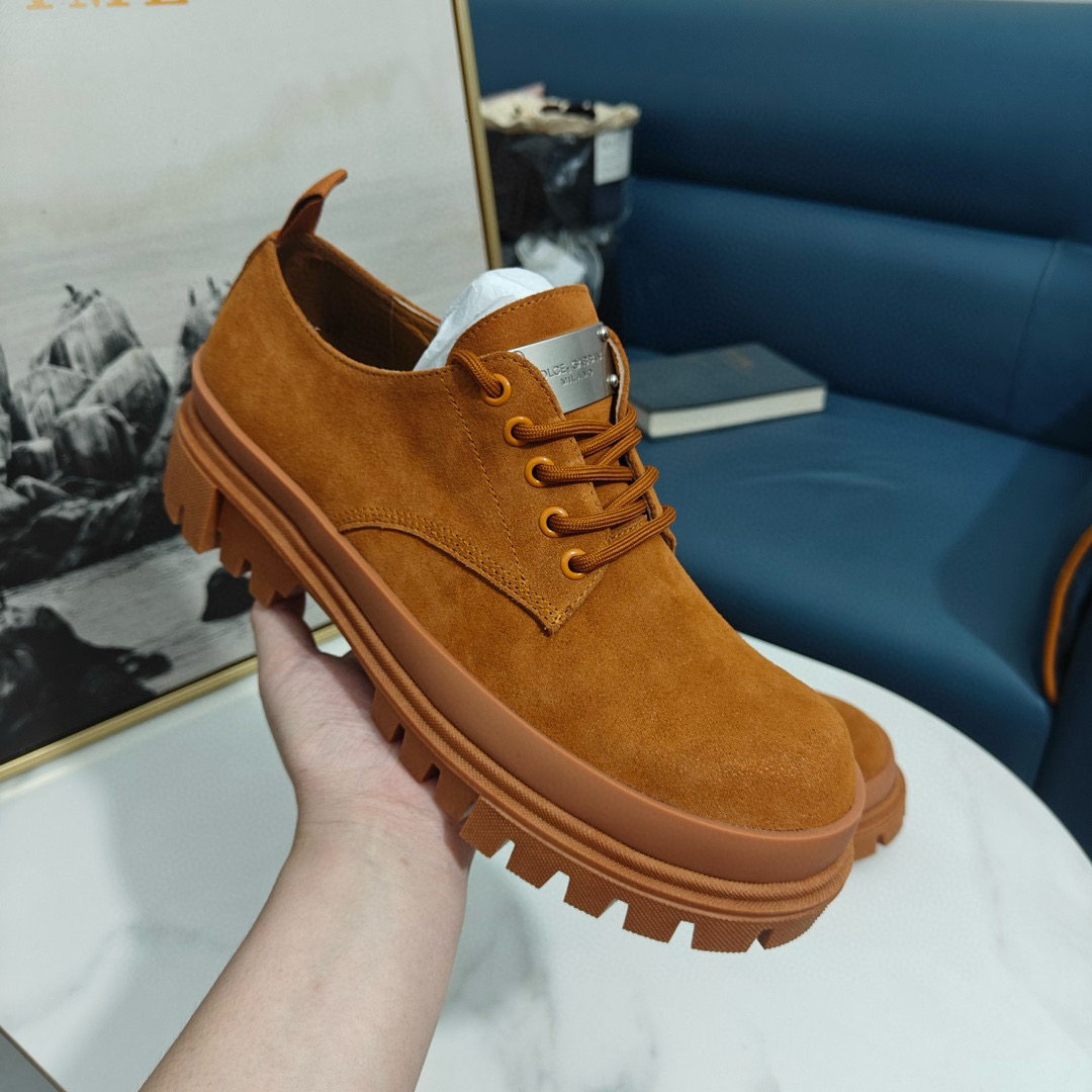 2024 Men Dolce & Gabbana Brown Suede Derby MJ00310