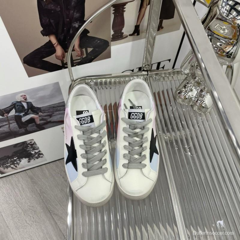 2025 Unisex GGDB White Pink Blue Leather Suede Sneakers