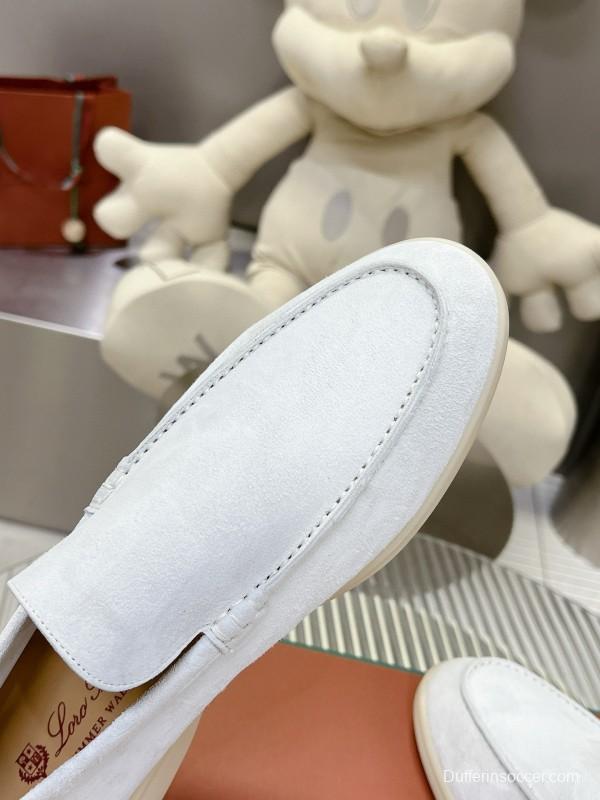 2024 Unisex Le Parmentier White Calf Suede Loafers MJ00270