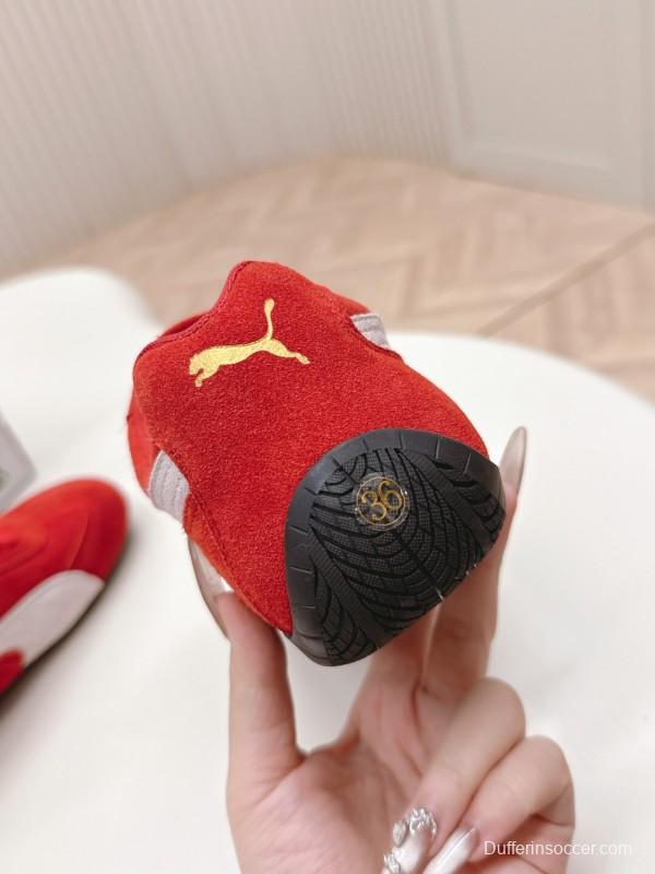 2025 Women Puma Red White Suede Sneakers LY00280