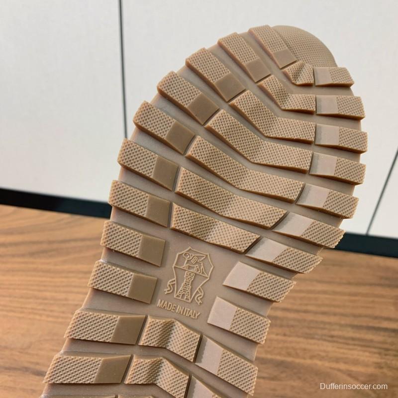 2025 Unisex Brunello Cucinelli Black Brown Suede Leather Sneakers LY