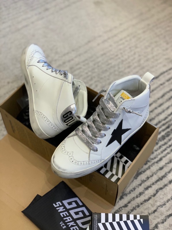 2024 Unisex GGDB White Black Leather High-top Sneakers MJ00300