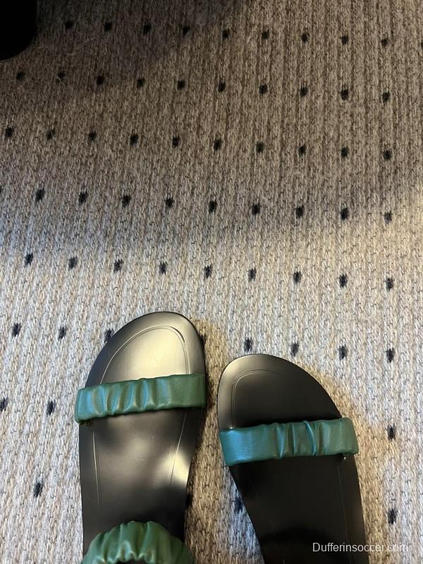 2025 Women The Row Green Leather Sandals