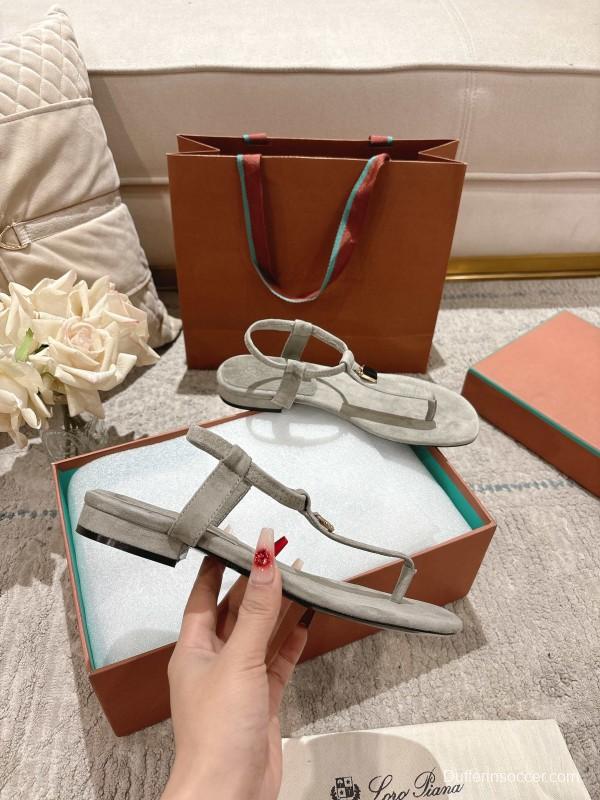 2025 Women LP Beige Suede Sandals LY00250