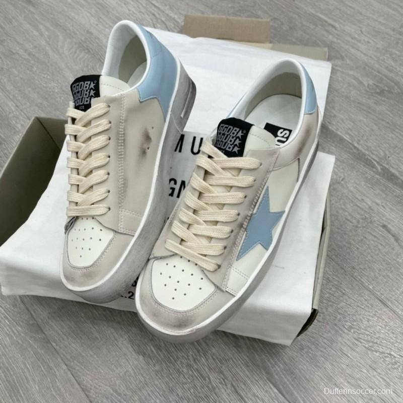 2024 Unisex GGDB White Light Blue Suede Leather Sneakers MJ00260