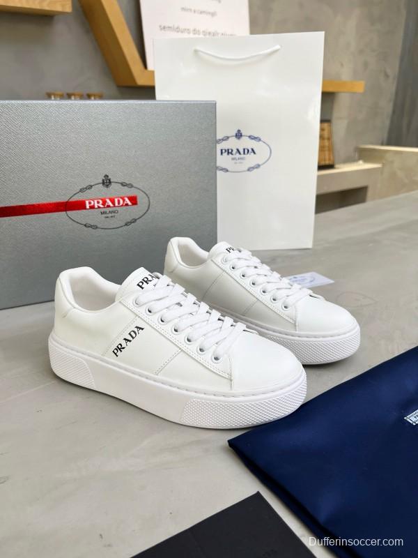 2024 Unisex Prada White Leather Sneakers MJ00310