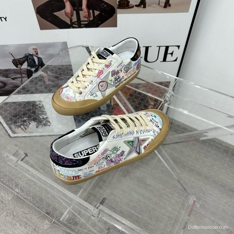 2025 Women GGDB White Multi Leather Sneakers