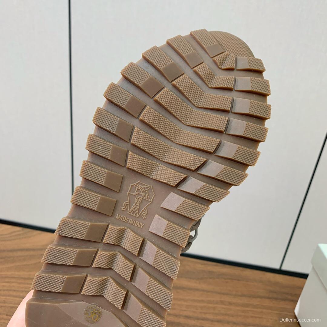 2025 Unisex Brunello Cucinelli Grey Beige Suede Leather Sneakers LY