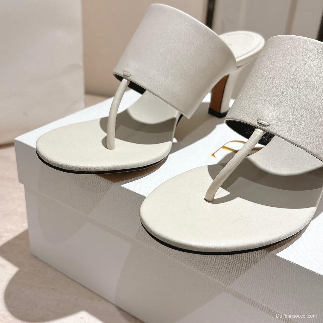 2025 Toteme White Calfskin Slippers