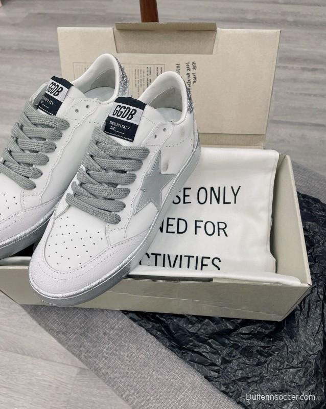 2024 Unisex GGDB White Silver Leather Sneakers MJ00260