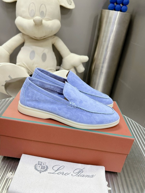 2024 Unisex LP Light Blue Suede Loafers MJ00270