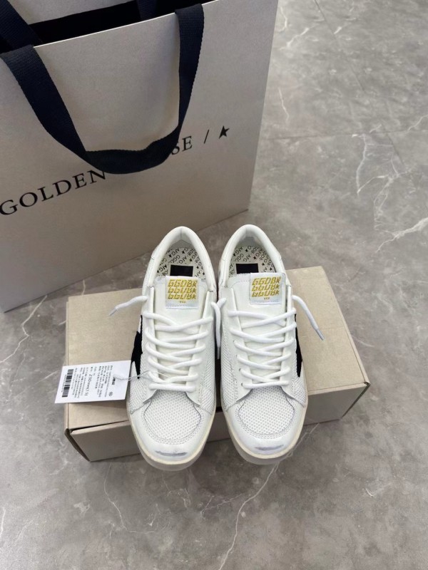2024 Unisex GGDB White Black Leather Mesh Low Top Sneakers MJ00260
